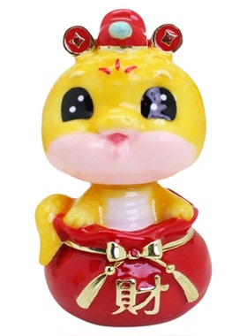 珐琅彩合金蛇摆件生肖蛇年吉祥物