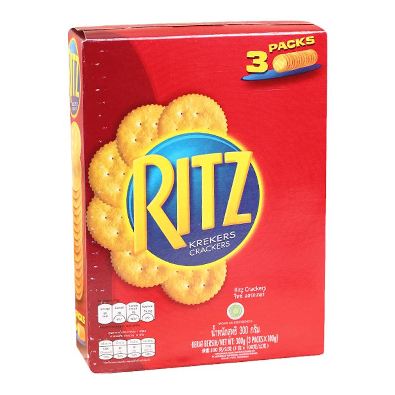 印尼進(jìn)口卡夫RITZ樂之咸味薄片餅干下午茶休閑零食小圓餅300g