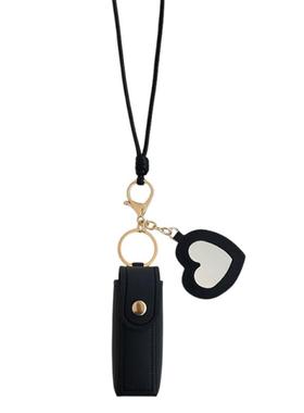 皮质镜子口红包项链女小众设计