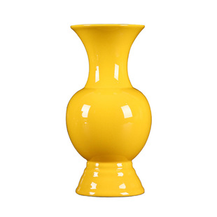 金泽家用室内纯黄陶瓷香炉供佛油灯供奉花瓶供财神特大号果盘水杯