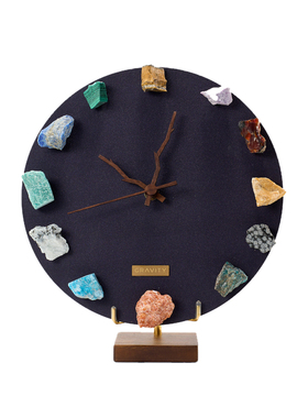 diy矿石时钟高端装饰摆件