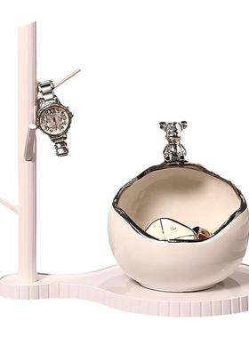 玄关钥匙收纳摆件陶瓷轻奢