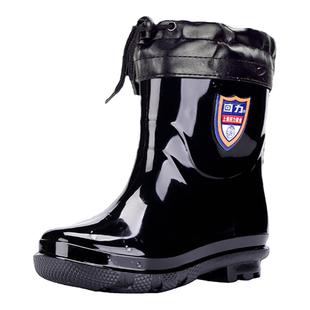 回力雨鞋男款防滑加棉水鞋短筒低帮洗车工作防水雨靴男士加厚胶鞋