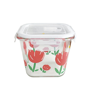 高硼硅玻璃汤碗可微波炉加热带饭盒上班族便当盒食品水果保鲜餐盒