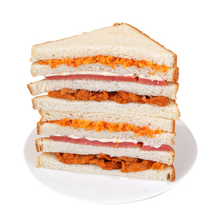 早餐鸡肉三明治火腿芝士肉松味夹心吐司面包懒人即食夜宵零食整箱