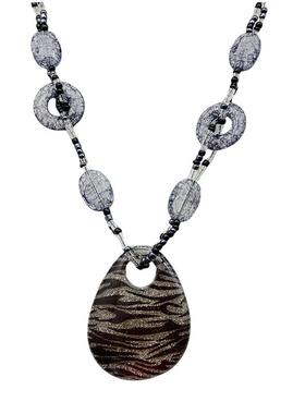 复古毛衣链necklace斑马纹长项链