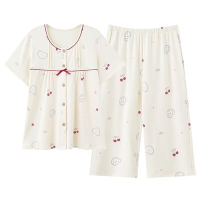 【浪莎】官方正品纯棉短袖睡衣女