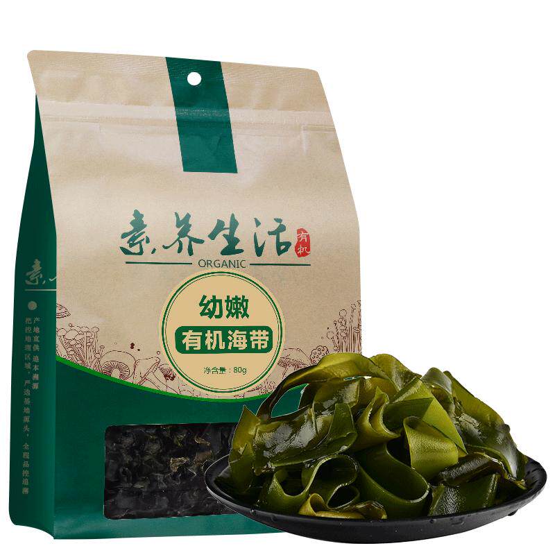 【5分钟快泡发】素养生活有机幼嫩海带片海带苗干货嫩食品美食80g