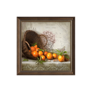 美式餐厅装饰画欧式餐桌水果油画吃饭厅背景墙轻奢高级感客厅挂画