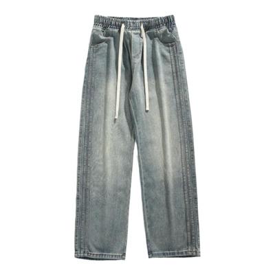 回力美式高街男士加绒直筒牛仔裤