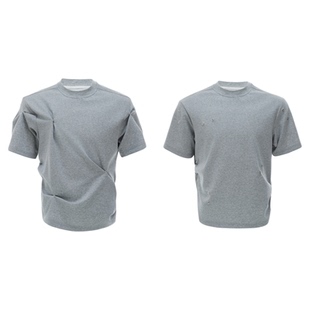 ArguE CulturE小众解构褶皱设计感正肩短袖boxy版型冰感纯色T恤