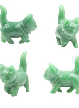 天然水晶招财猫手工打磨摆件