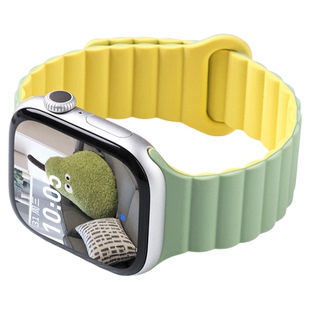 适用华强北s10表带苹果s8手表链iwatch7Pro/DT7/U7/M7硅胶磁吸表带Ultra男女腕带42/44/45/46/49mm防水替换带