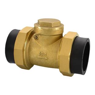 热熔PE卧式止回阀pe20 25 32 40 50 63黄铜主体挡板防倒流防回水