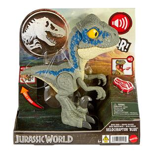 美泰侏罗纪世界吼叫恐龙迅猛龙收集男孩儿童互动过家家玩具