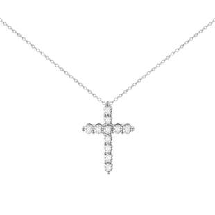 925纯银满钻十字架项链女高级感超闪锁骨链气质轻奢小众颈链配饰