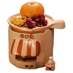 景德镇面包房烤香炉迷你烘香薰烘干茶香炉茶叶提香蜡烛陶瓷摆件