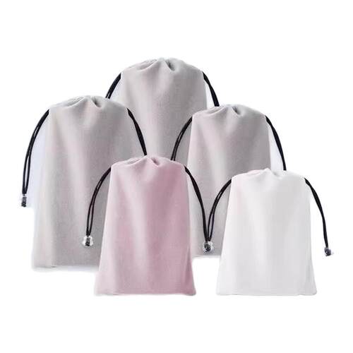 台纪充电宝收纳袋绒布保护套适用于移动电源耳机数据线防尘束口硬盘袋迷你数码配件包手机袋子便携