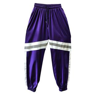 美式嘻哈速干工装裤女春秋宽松广场舞服装运动服跳舞束脚休闲裤子