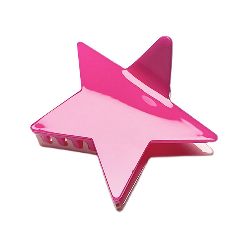 甜美少女半扎发五角星抓夹