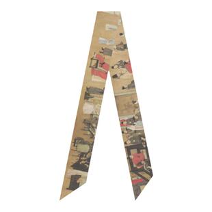 国风绘画复古风古画韩熙载夜宴图飘带丝带百搭汉服长条窄丝巾发带