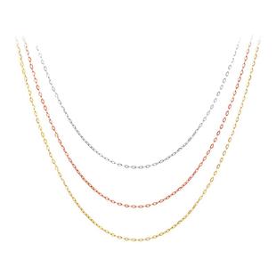 Meluxe美奈18K金肖邦链素链O字链项链女锁骨链百搭可调节送礼物