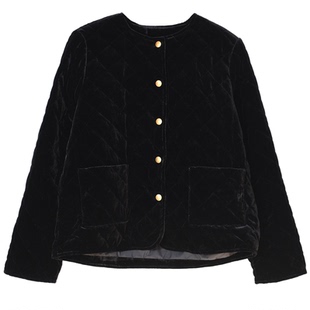 GESGOO设计感真丝丝绒鹅绒服女冬季小个子时尚绗线轻薄羽绒服外套