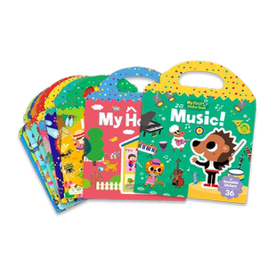 【支持点读】新版10本手提果冻贴纸书first sticker books趣味贴纸书儿童幼儿23456岁卡通益智反复贴专注力训练支持小book点