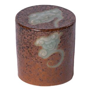 龙泉青瓷盖置家用创意陶瓷茶道配件放壶盖碗茶托手工窑变盖托盖置