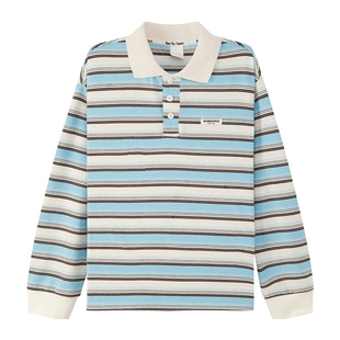 左西童装女童长袖T恤条纹polo衫儿童打底衫春秋2026新款女孩大童