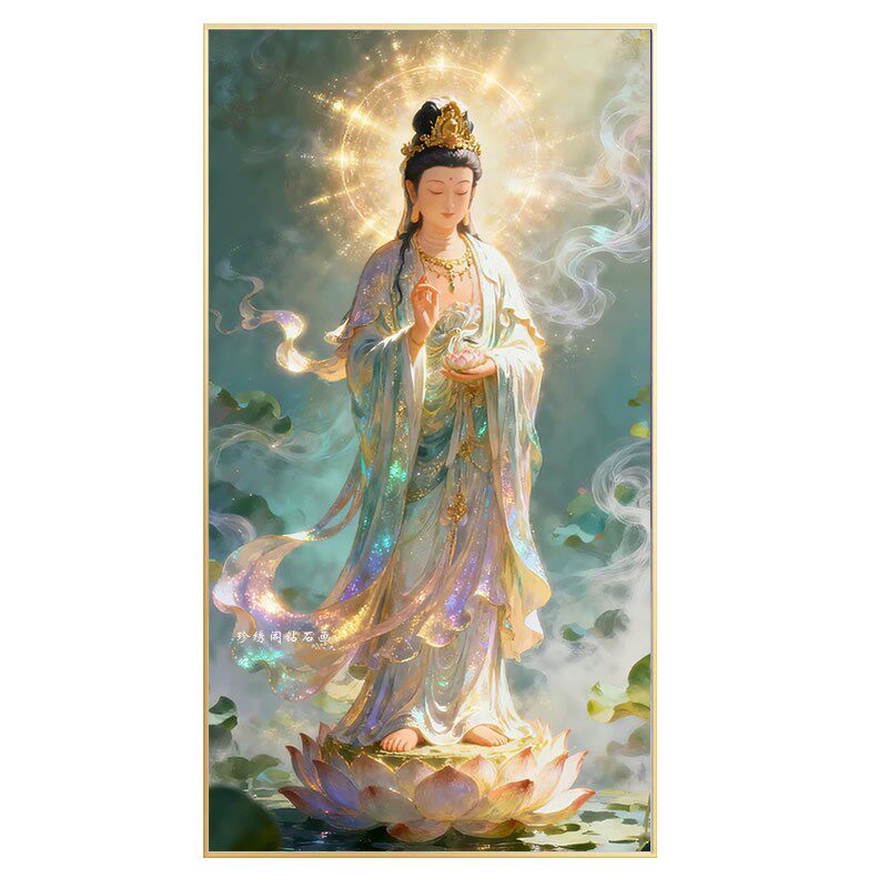 观音菩萨钻石画方钻满贴钻十字绣