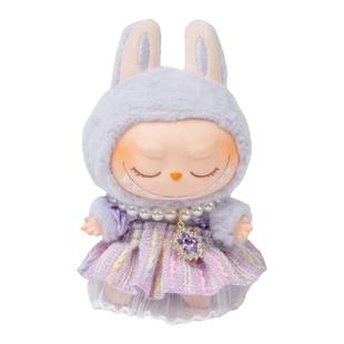 labubu衣服裙子搪胶挂件拉布布三代前方高能马卡龙坐坐娃衣20cm