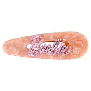 Barbie芭比官方正品肉色理石纹发夹发饰女新年新款发夹侧边夹夹子