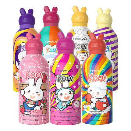 英氏儿童沐浴露婴幼儿洗发水二合一宝宝专用洗头洗护沐浴液小奶泡