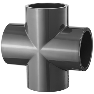 戎生UPVC等径正四通化工工业PVC管给排水下水管件内插接头配件4分