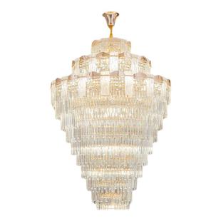 复式楼大吊灯轻奢风现代水晶大厅别墅跃层旋转楼梯客厅吊灯工程灯