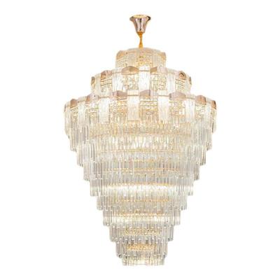 复式楼大吊灯轻奢风现代水晶大厅别墅跃层旋转楼梯客厅吊灯工程灯