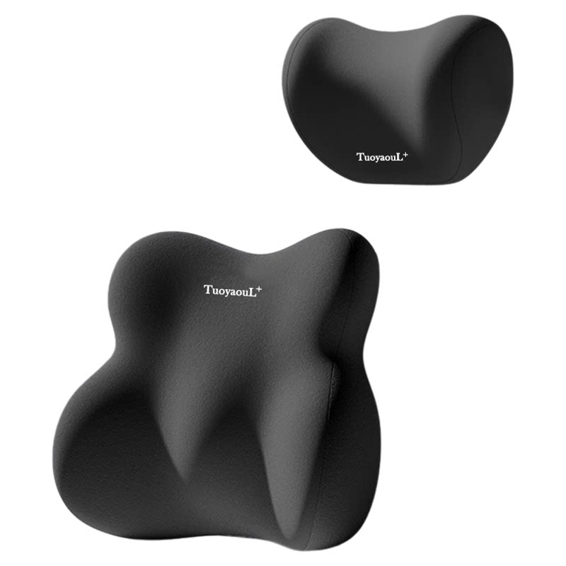 汽车头枕护颈枕车用靠枕颈座椅枕腰靠套装记忆棉开车护腰神器靠垫