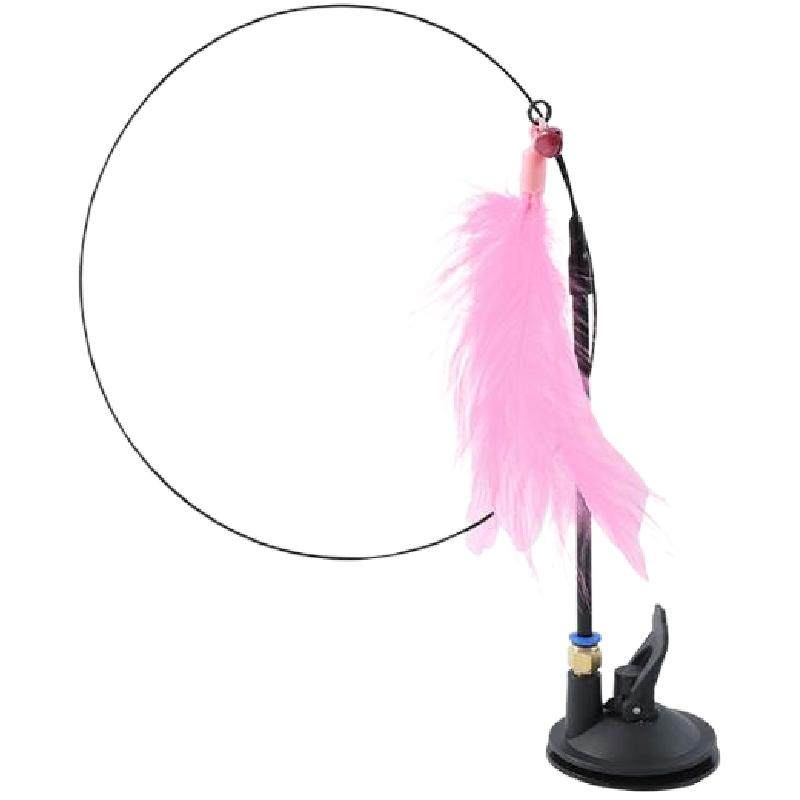 猫玩具自嗨解闷神器猫咪懒人自动逗猫棒羽毛吸盘带铃铛耐咬幼猫