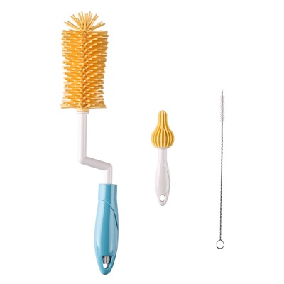 波咯咯硅胶奶瓶刷清洁套装360°