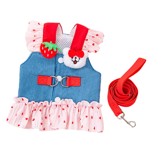 兔子衣服牵引绳防挣脱外出溜兔子专用宠物侏儒垂耳兔可爱裙子冬季