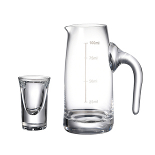 二两白酒杯2两1两 酒吧啤酒杯子商用套装家用创意100ml玻璃小酒杯