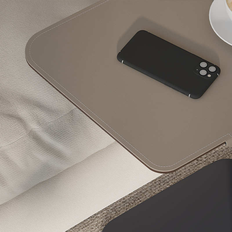 意式客厅沙发边几马鞍皮创意角几轻奢极简边桌小茶几卧室床头桌子