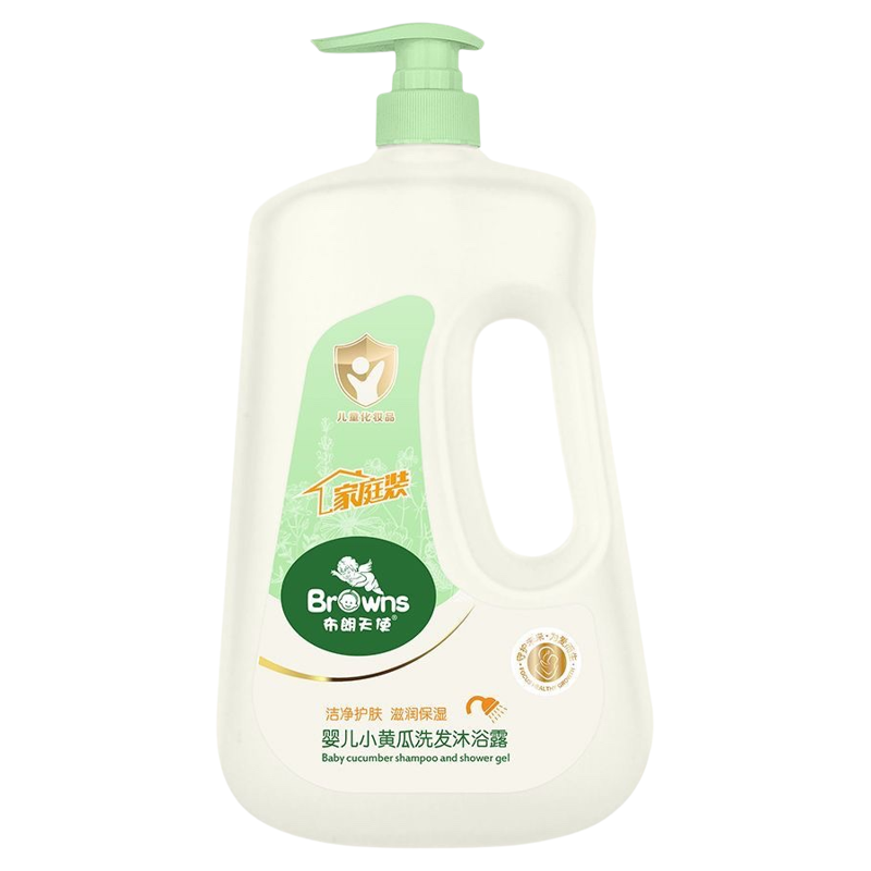 布朗天使洗发沐浴二合一黄瓜精粹 保湿补水性质温和无泪配方500ml