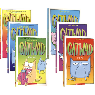 Catwad 1-6 蓝猫凯特瓦德6册套装 爆笑漫画书 儿童英语桥梁书 暖心友谊故事 课外读物 8-12岁 英文原版进口图书