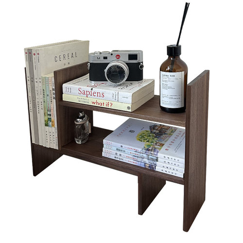 黑胡桃木实木伸缩桌面办公桌置物架小书架书桌桌上办公室收纳架