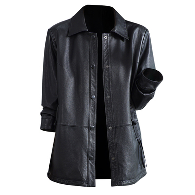 海宁真皮皮衣女2025秋冬新短款国风时尚妈妈头层绵羊皮夹克小外套