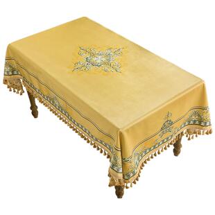 范居态度浮生美式轻奢餐桌布复古欧式高档奢华茶几盖布台布高级感