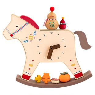 阿楹 春节高级桌面时钟表摆台式卡通儿童电视柜客厅多巴胺座钟女