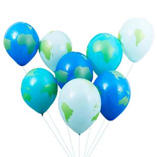 12寸加厚地球仪世界地图乳胶气球生日派对地球日主题学校教室装饰